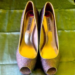 Steve Madden, Pink and Purple Sparkly Stilettos